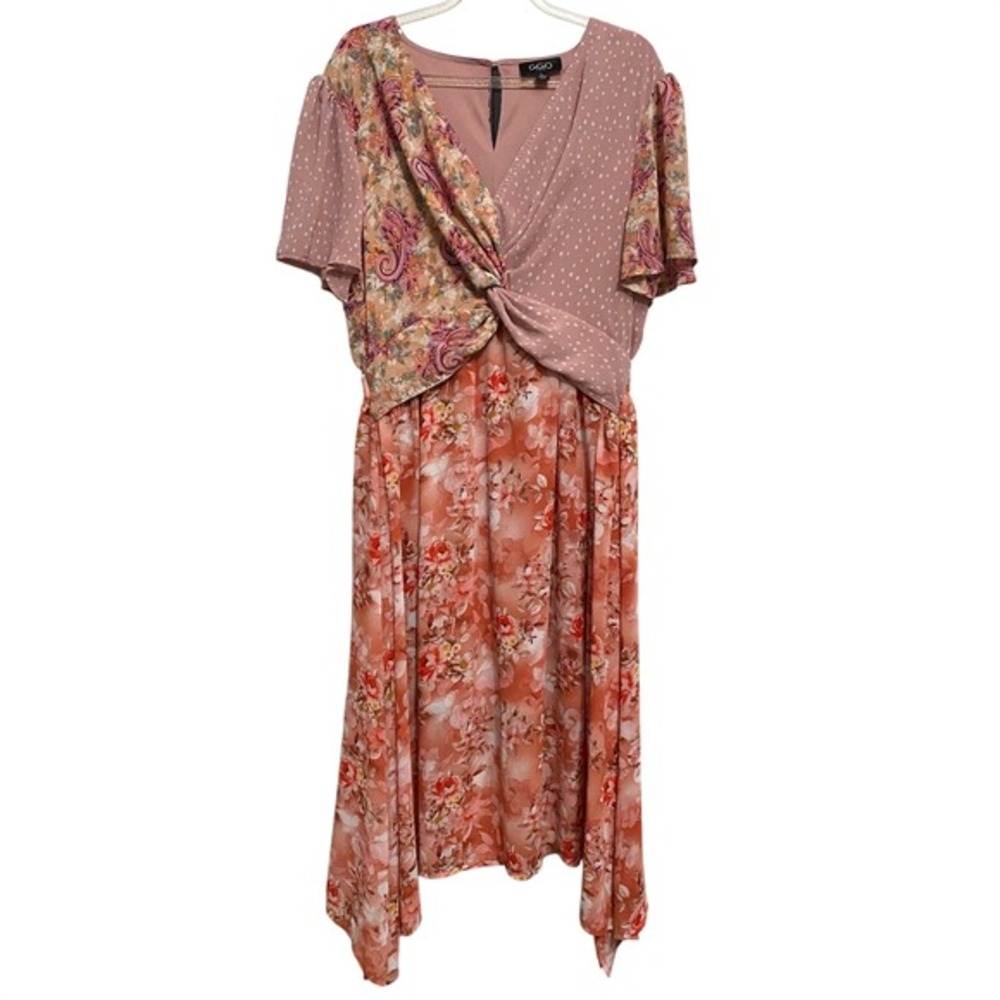 Floral Patchwork Cottagecore Whimsical Dress L Feminine Delicate Coquette